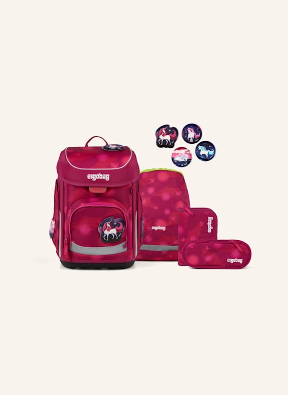 ergobag Schulranzen-Set CUBO SET LILA/ FUCHSIA