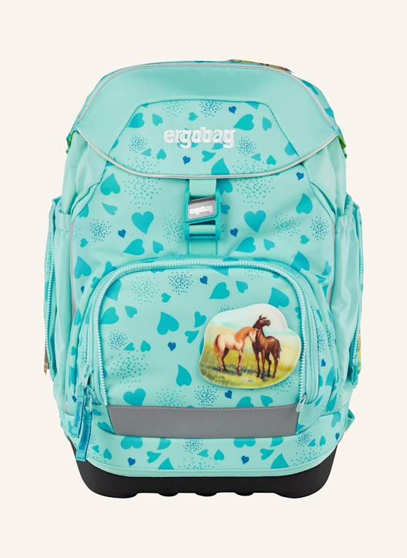 ergobag Schulranzen-Set PACK SET TÜRKIS/ WEISS