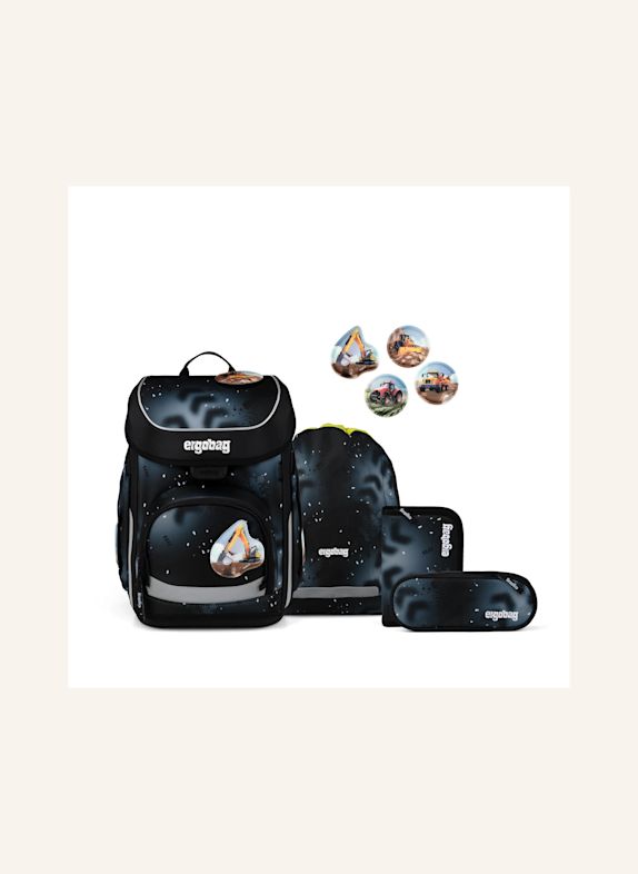 ergobag Schulranzen-Set CUBO SET GRAU / DUNKELGRAU