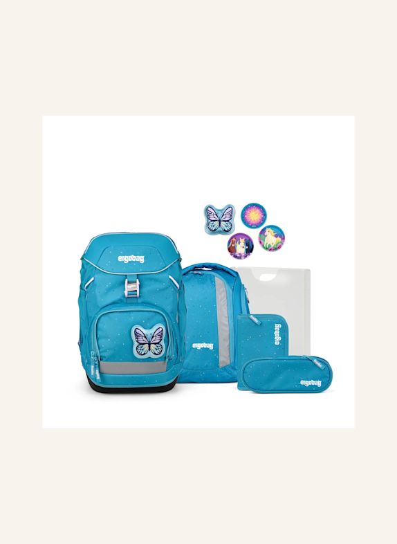 ergobag Schulranzen-Set PACK SET PETROL / DUNKELBLAU / BLAU