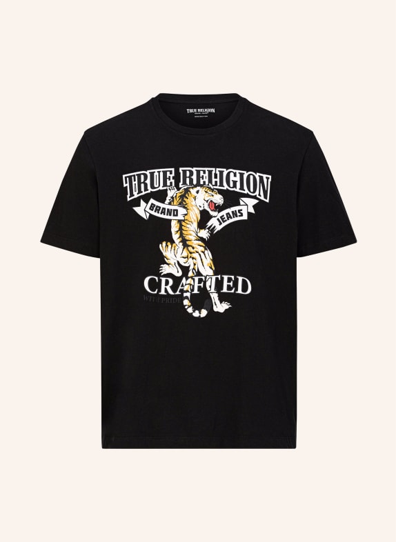TRUE RELIGION T-Shirt Tiger SCHWARZ