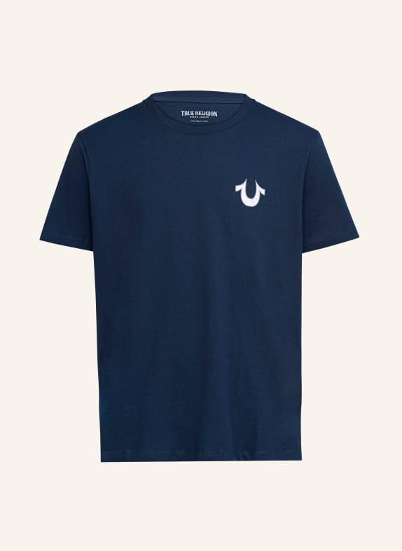 TRUE RELIGION T-Shirt VINTAGE Flock DUNKELBLAU