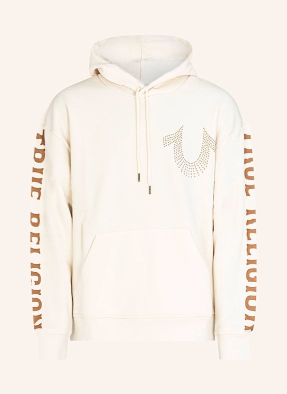 TRUE RELIGION Hoodie mit Nieten WEISS