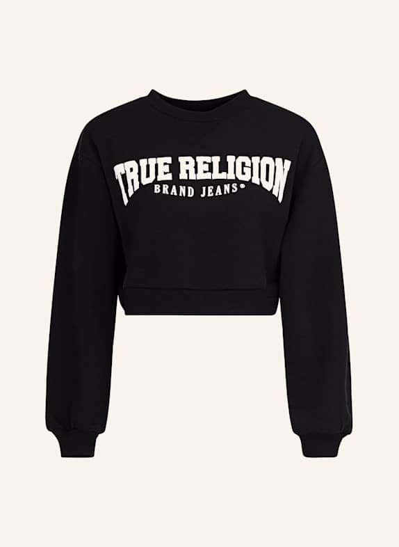 TRUE RELIGION ARCHED LOGO FASHION PULLOVER SCHWARZ