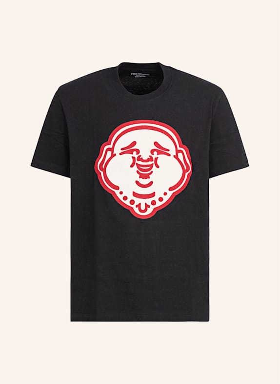 TRUE RELIGION T-Shirt BUDDHA FACE SCHWARZ