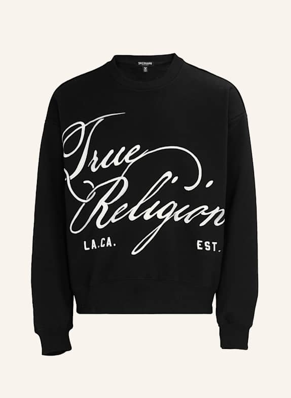 TRUE RELIGION Sweatshirt SCRIPT LOGO SCHWARZ