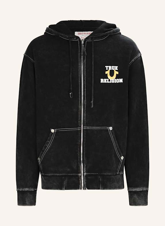 TRUE RELIGION Sweatshirtjacke WORLD TOUR SCHWARZ