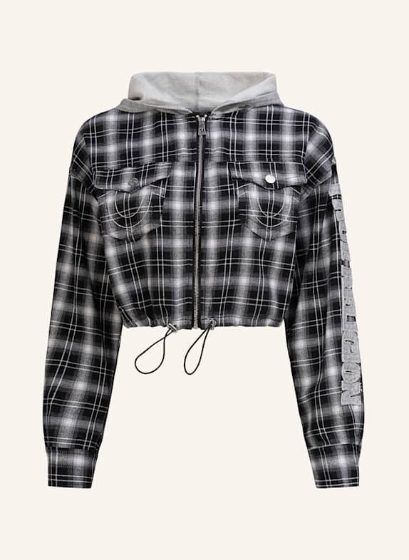 TRUE RELIGION Zip-Hoodie SCHWARZ/ WEISS