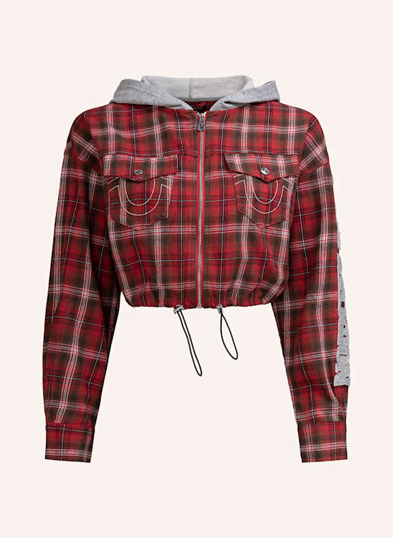 TRUE RELIGION Zip-Hoodie ROT/ SCHWARZ/ WEISS