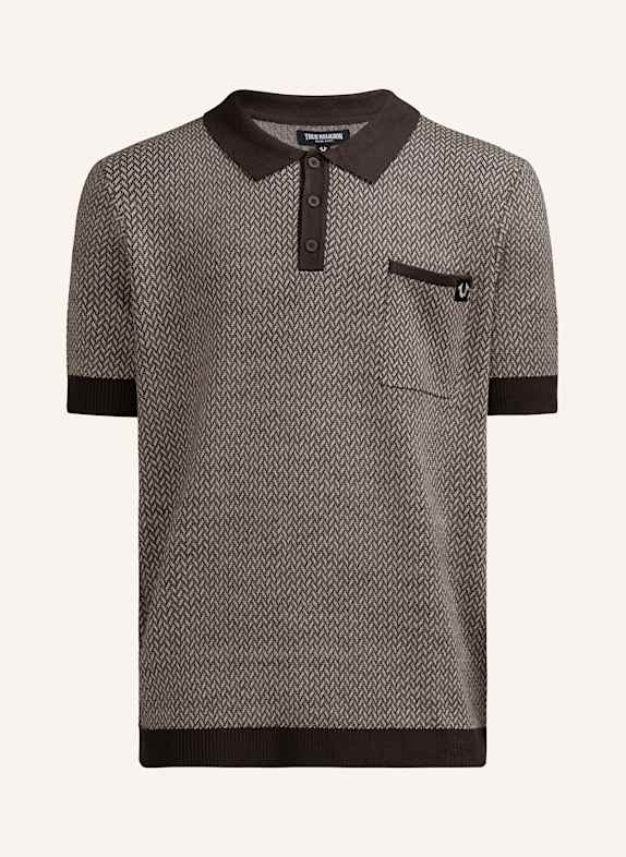 TRUE RELIGION Poloshirt KNIT BRAUN