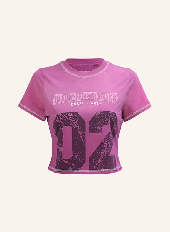 TRUE RELIGION T-Shirt Cropped FUCHSIA