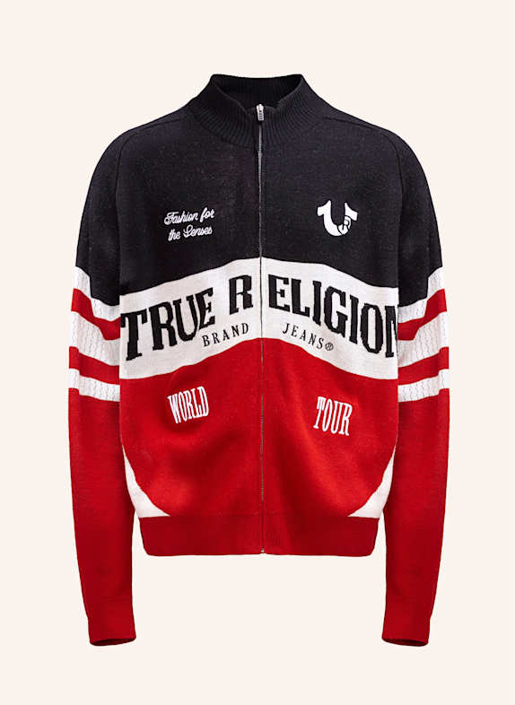 TRUE RELIGION Zip-Sweatshirt RACING ROT/ BLAU/ WEISS