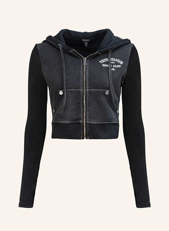 TRUE RELIGION Zip-Hoodie SCHWARZ