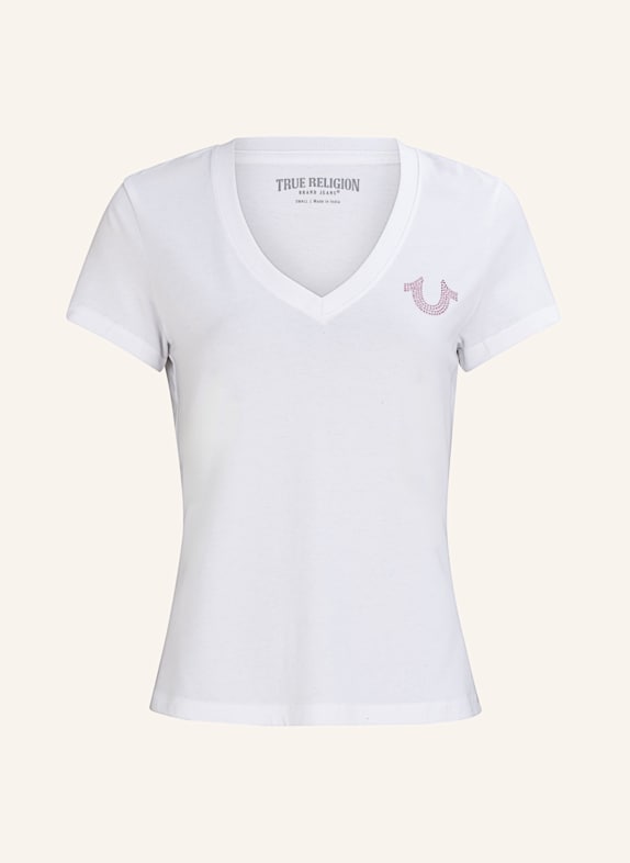 TRUE RELIGION T-Shirt BUDDHA CRYSTAL WEISS