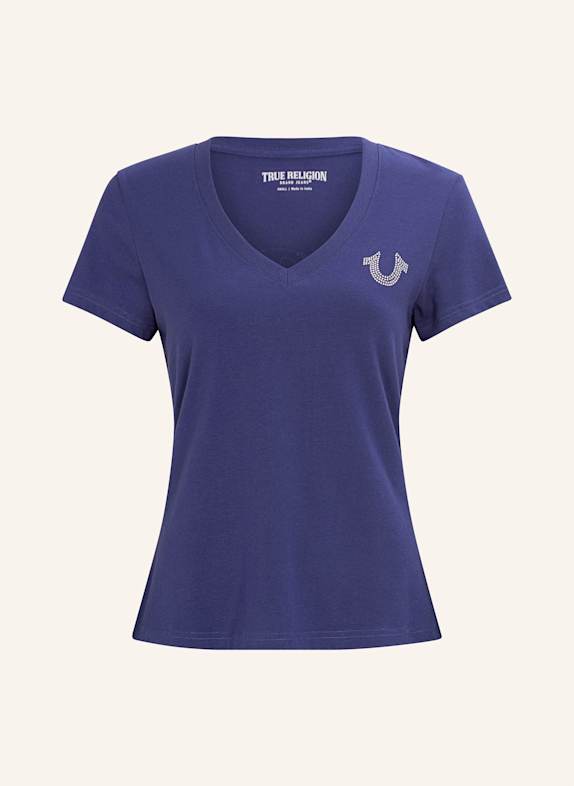 TRUE RELIGION T-Shirt BUDDHA CRYSTAL BLAU