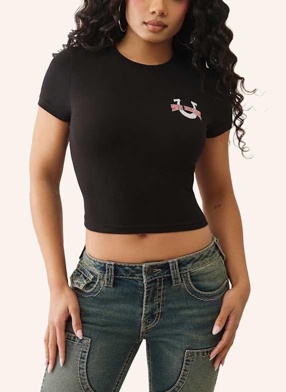 TRUE RELIGION T-Shirt PRINTED SCHWARZ