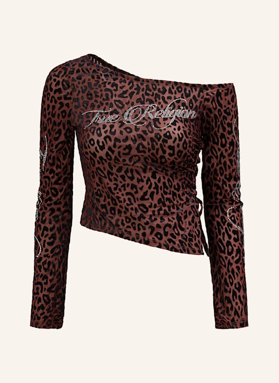 TRUE RELIGION Langarm-Shirt ASYMMETRICAL BRAUN