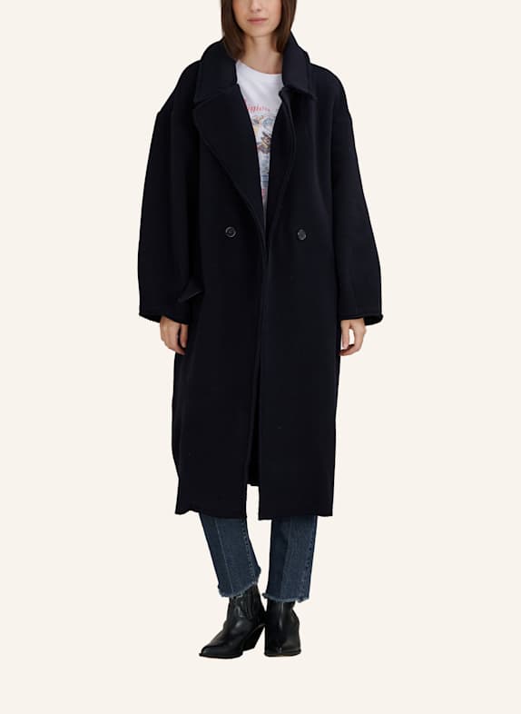 TRUE RELIGION Oversized-Wollmantel DUNKELBLAU