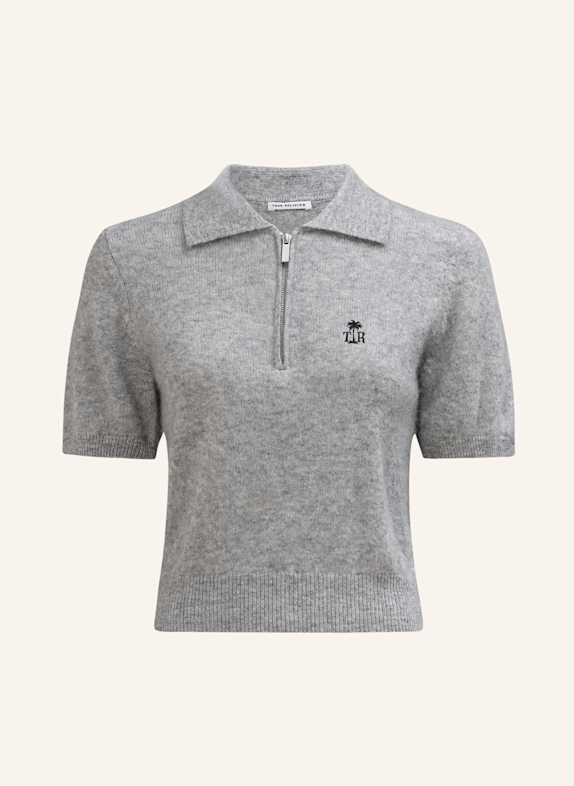 TRUE RELIGION Strick-Poloshirt AMARA GRAU