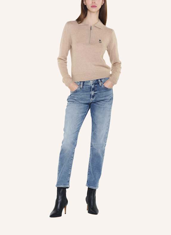 TRUE RELIGION Strick-Poloshirt AMARA BEIGE