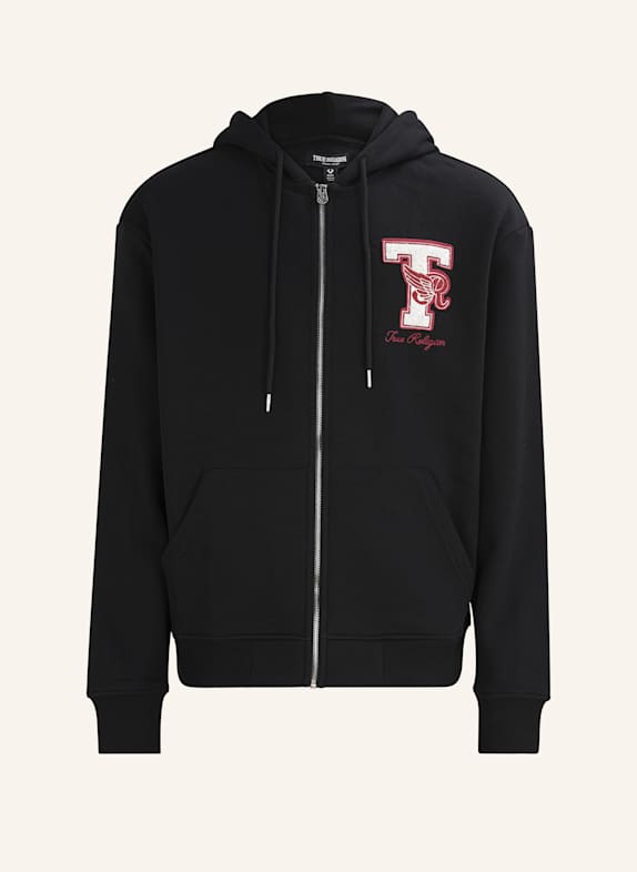TRUE RELIGION Zip-Hoodie WORLD TOUR CHAMPS SCHWARZ