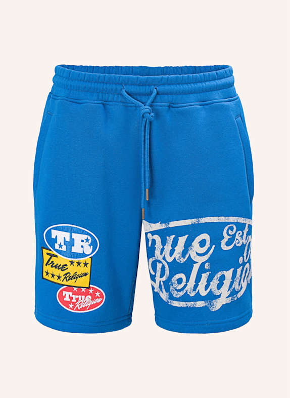 TRUE RELIGION Sweatshorts LOGO PATCH BLAU