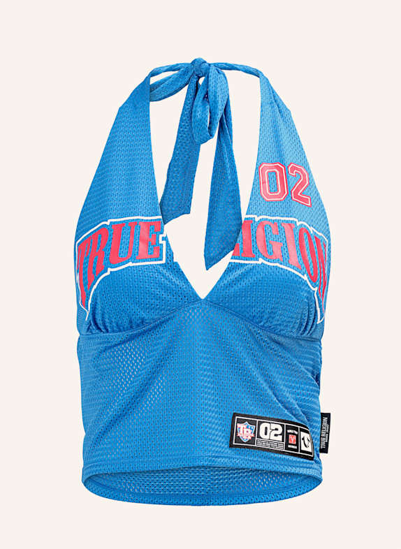 TRUE RELIGION Mesh-Halter Top BLAU