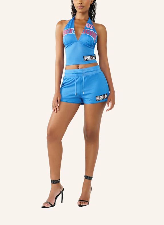 TRUE RELIGION Mesh-Halter Top BLAU