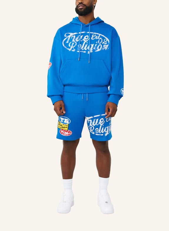 TRUE RELIGION Hoodie PATCH BLAU