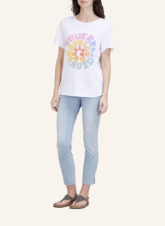 TRUE RELIGION Jeans HALLE Crop Slit HELLBLAU/ HELLGRAU