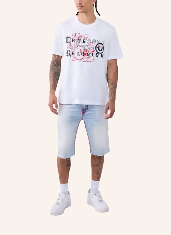 TRUE RELIGION T-Shirt BUDDHA LETTERS WEISS
