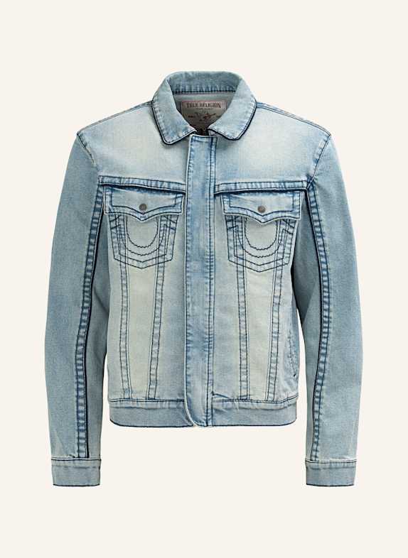 TRUE RELIGION Jeansjacke BIG T MOTO HELLBLAU