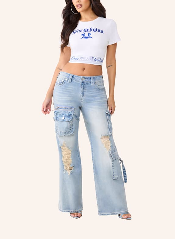 TRUE RELIGION T-Shirt BANDEAU WEISS