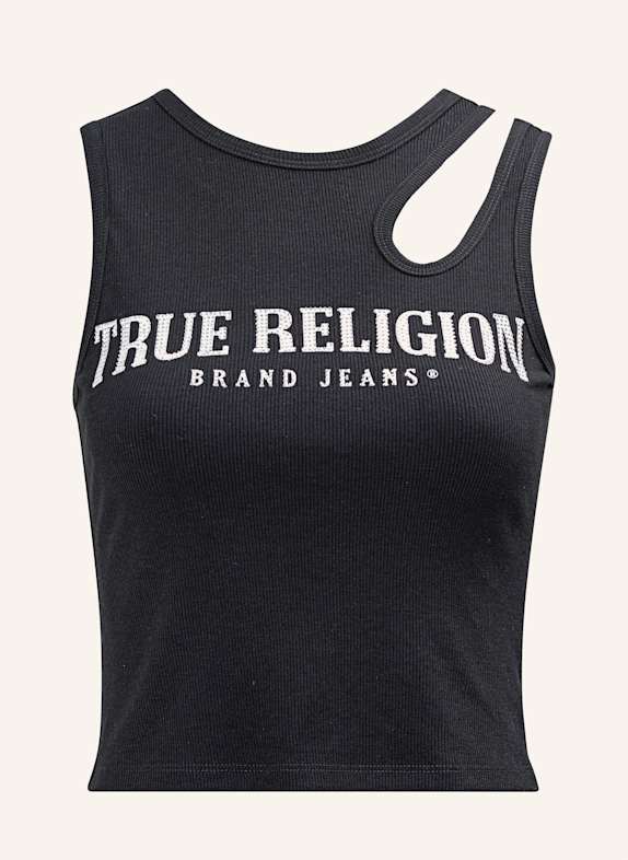 TRUE RELIGION Top Cut Out SCHWARZ