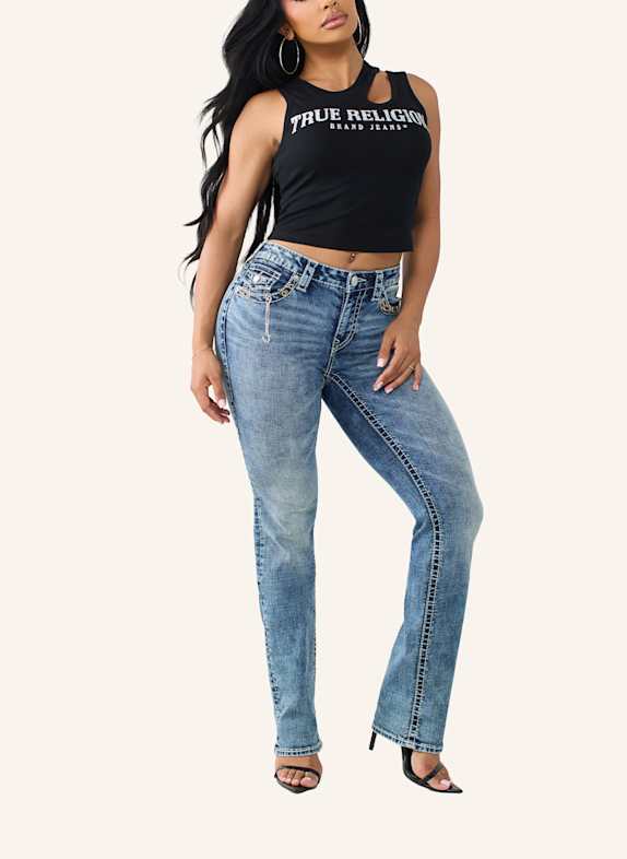 TRUE RELIGION Top Cut Out SCHWARZ