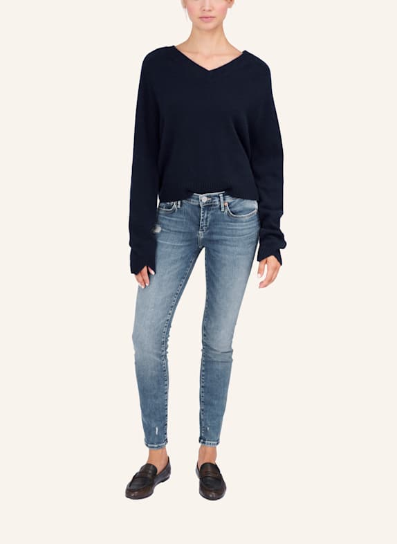 TRUE RELIGION Strickpullover V-Neck  MC COCO DUNKELBLAU
