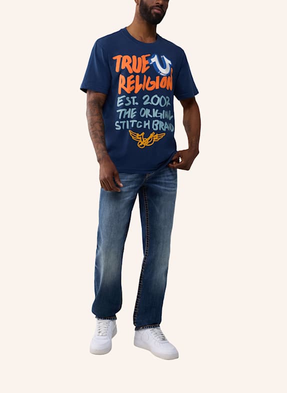 TRUE RELIGION T-Shirt STITCH DUNKELBLAU
