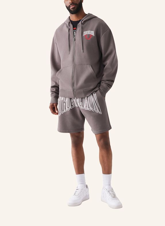 TRUE RELIGION Zip-Hoodie GROOVY BUDDHA GRAU