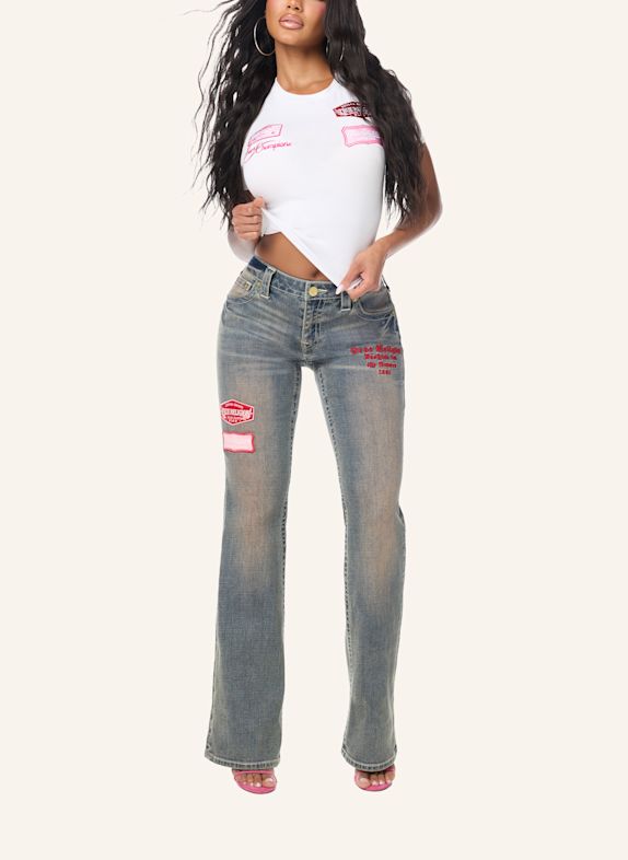 TRUE RELIGION Jeans Becca PATCHES BLAU