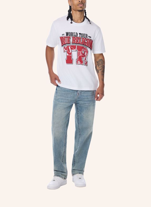 TRUE RELIGION T-Shirt ARCH LOGO WEISS