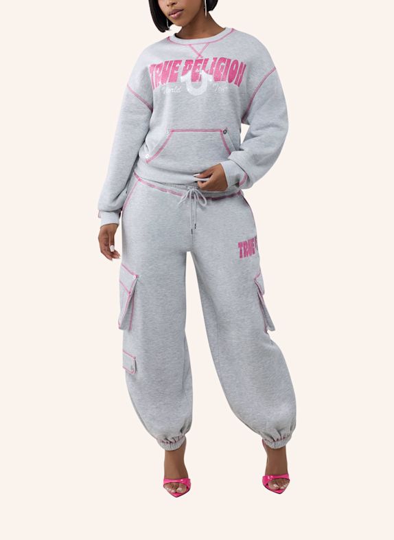TRUE RELIGION Sweatshirt CRYSTAL GRAU