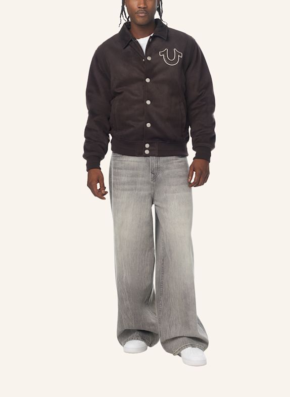 TRUE RELIGION Bomberjacke SUEDE BRAUN