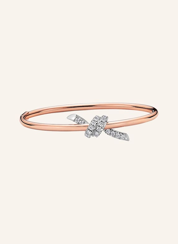TIFFANY & Co. Bransoletka TIFFANY KNOT z 18-karatowego różowego złota i platyny z brylantami RÓŻOWOZLOTY/ SREBRNY