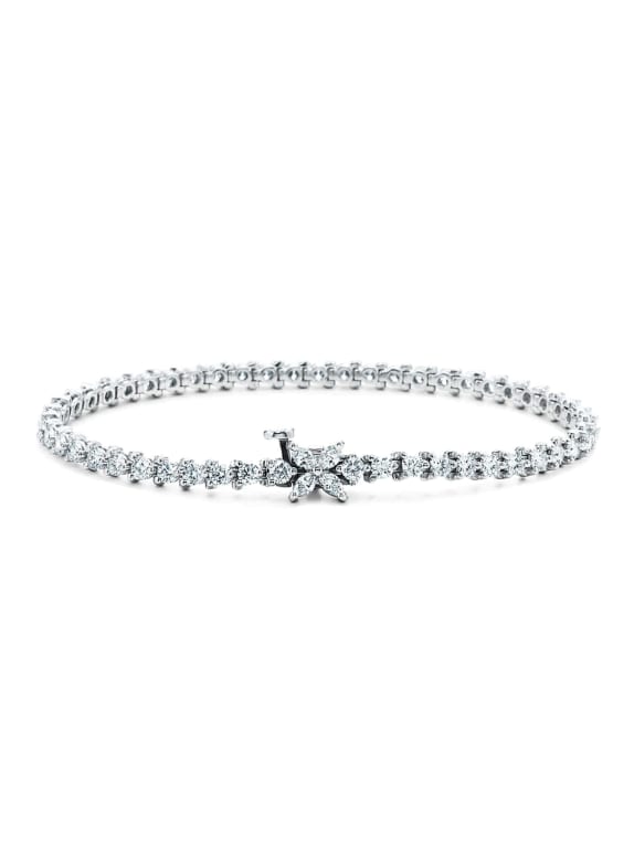 TIFFANY & Co. Jednorzędowa bransoletka TIFFANY VICTORIA® z platyny z diamentami PLATYNOWY