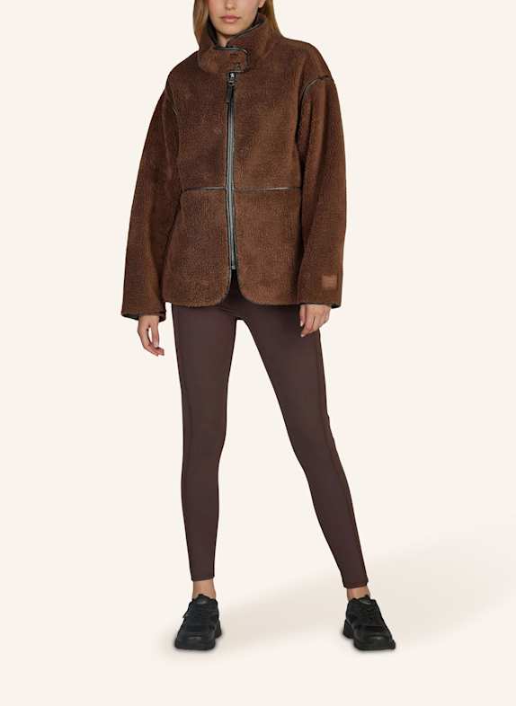 Fabletics Outdoor-Jacke TEDDY MID-LENGTH BRAUN/ SCHWARZ
