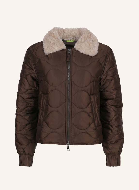 No.1 Como Steppjacke MASSA MIT ABNEHMBAREM KUNSTFELL BRAUN