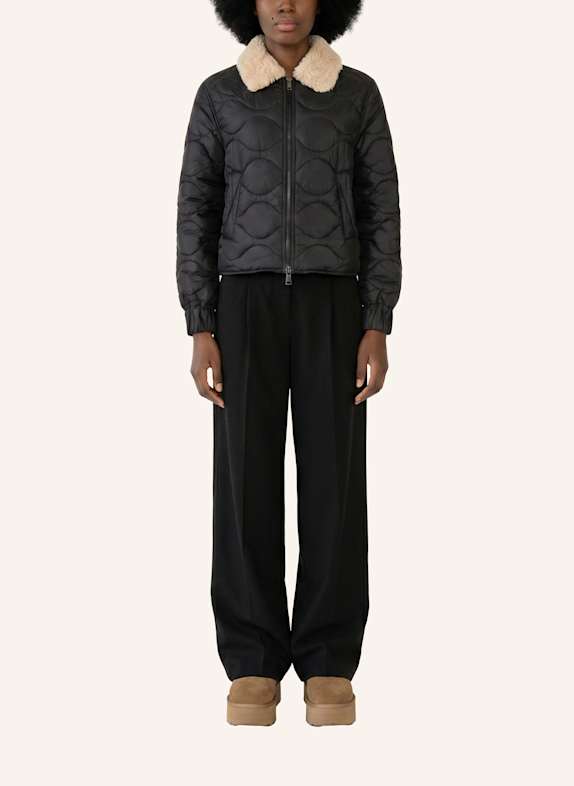 No.1 Como Steppjacke MASSA MIT ABNEHMBAREM KUNSTFELL SCHWARZ