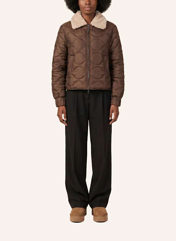 No.1 Como Steppjacke MASSA MIT ABNEHMBAREM KUNSTFELL BRAUN
