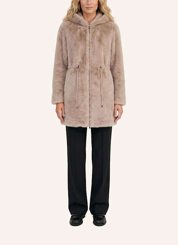 BLONDE No.8 Kunstfell-Mantel LAURA TAUPE