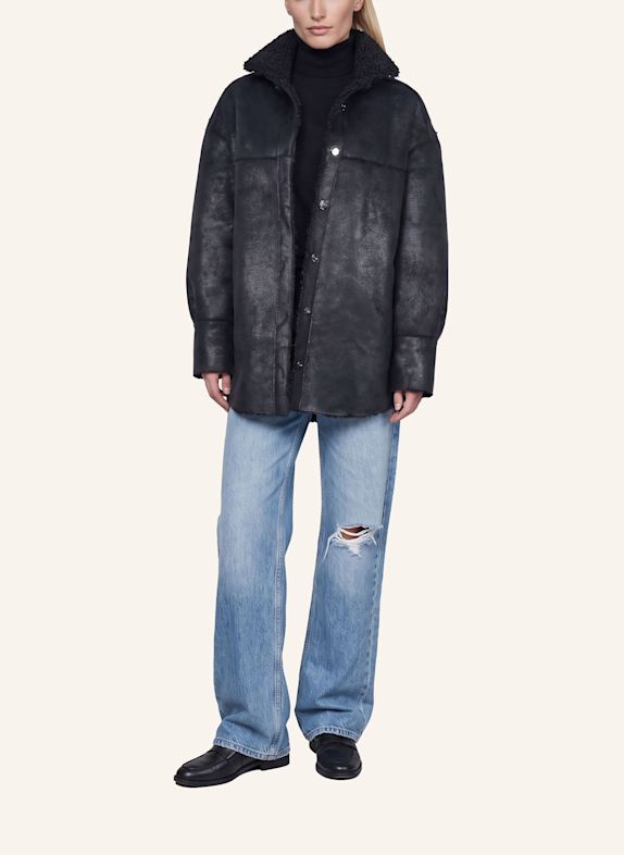 BLONDE No.8 Kunstfell-Jacke JORDY SCHWARZ
